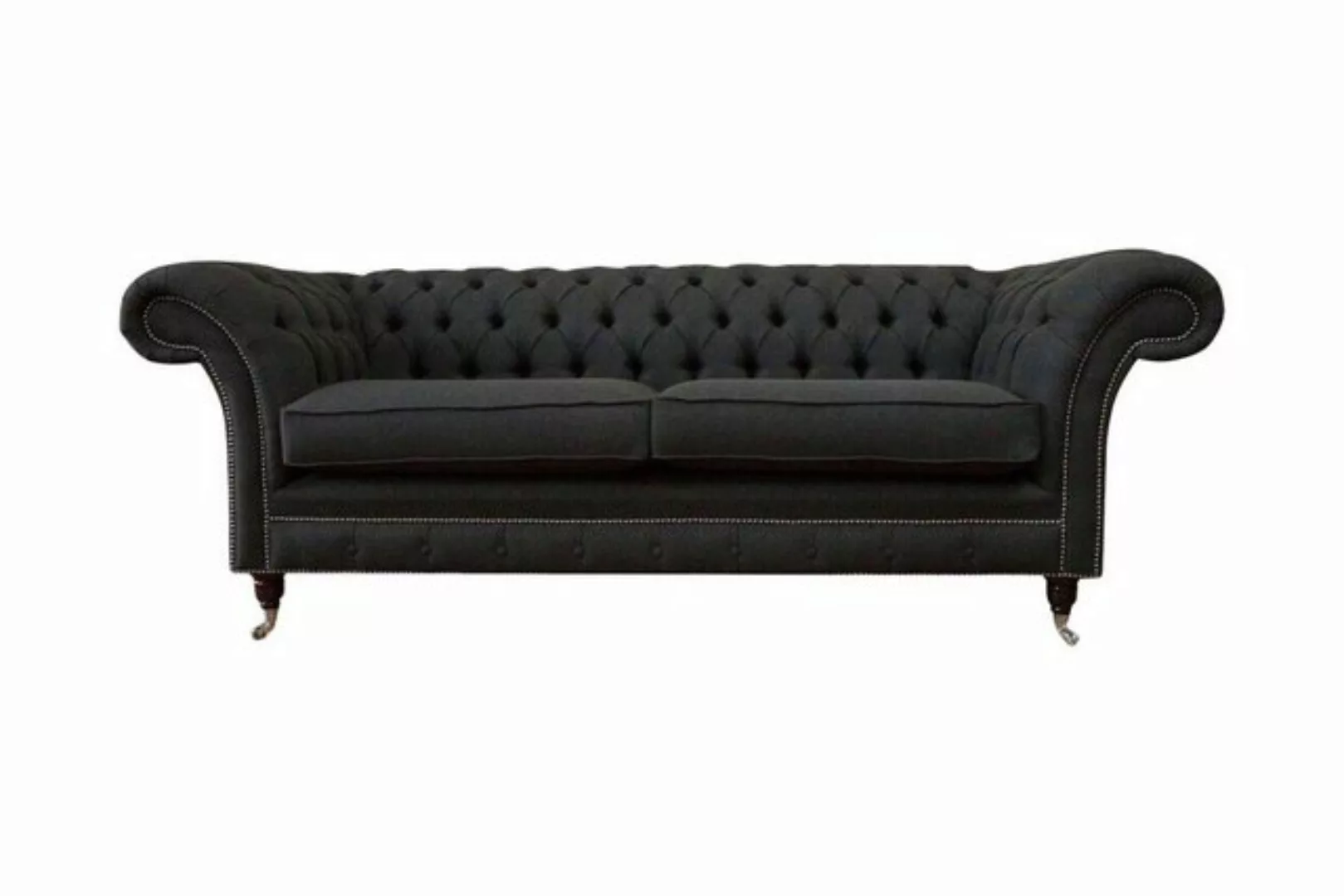 JVmoebel Sofa Wohnzimmer Sofa Chesterfield Couch Dreisitzer Design Schwarz günstig online kaufen