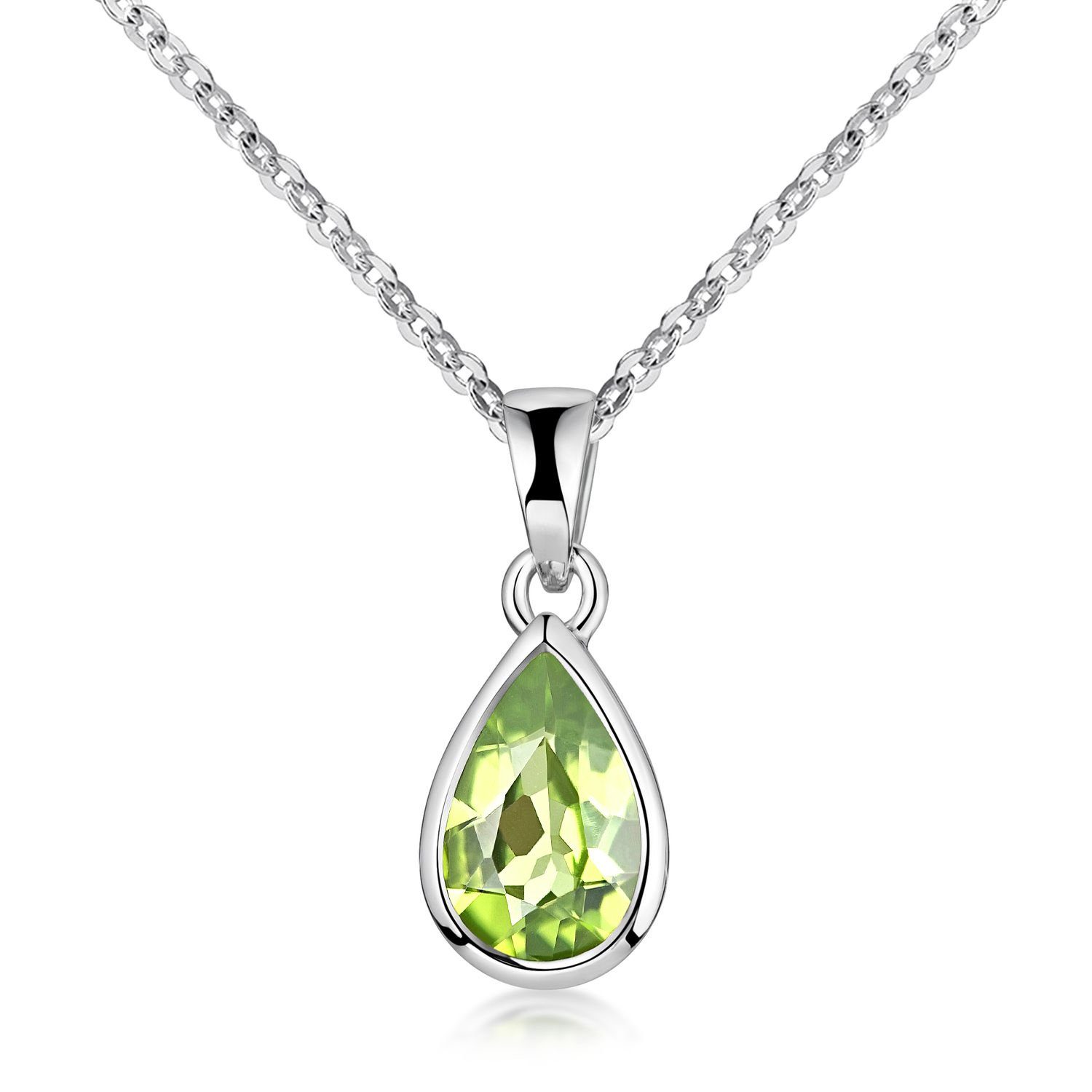 Materia Kettenanhänger Tropfen Peridot Edelstein Grün günstig online kaufen