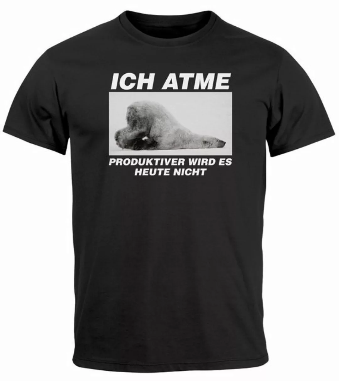 MoonWorks Print-Shirt Herren T-Shirt Ich atme Produktiver wird es heute nic günstig online kaufen