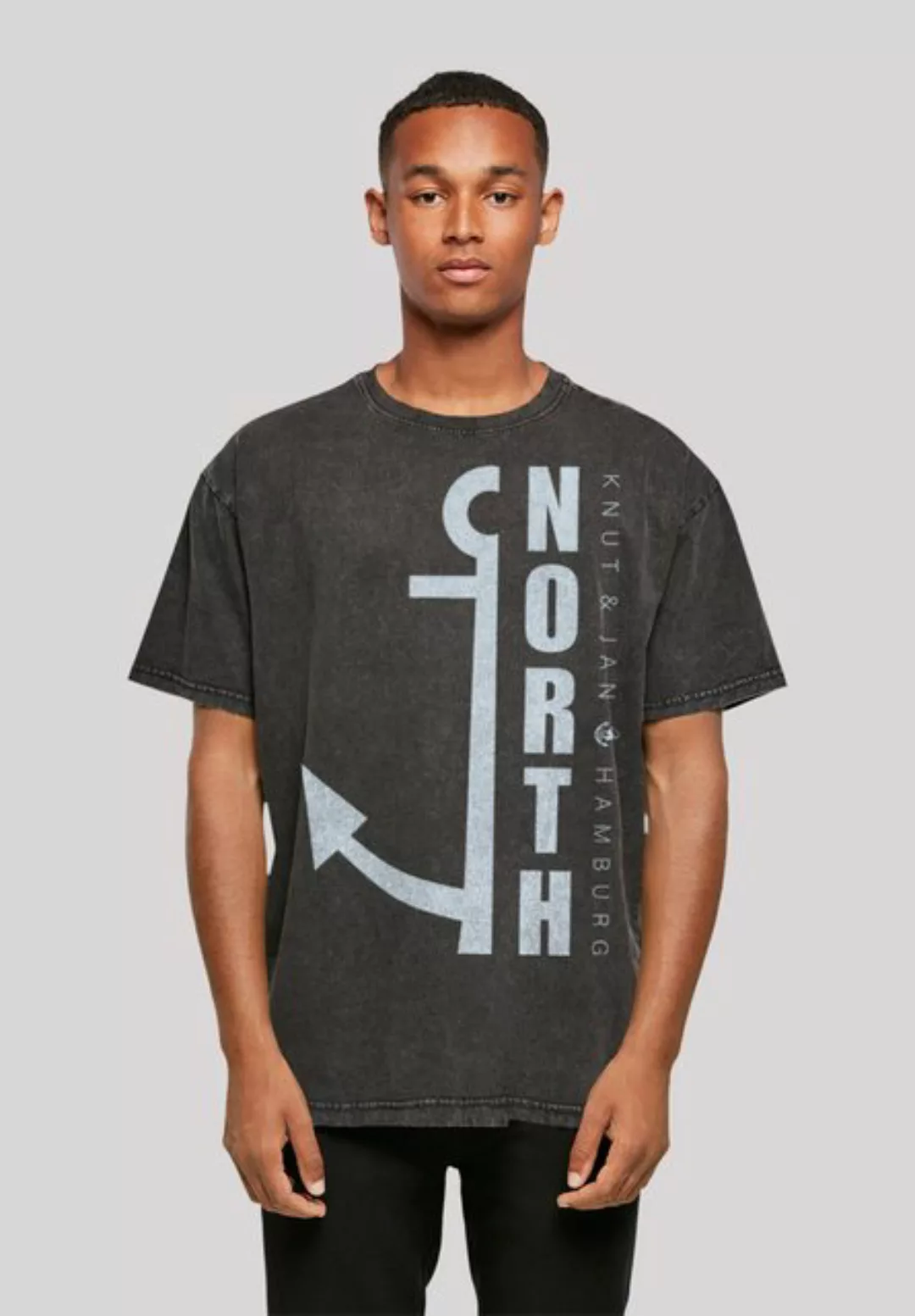 F4NT4STIC T-Shirt "North Anker Knut & Jan Hamburg Blau", Print günstig online kaufen