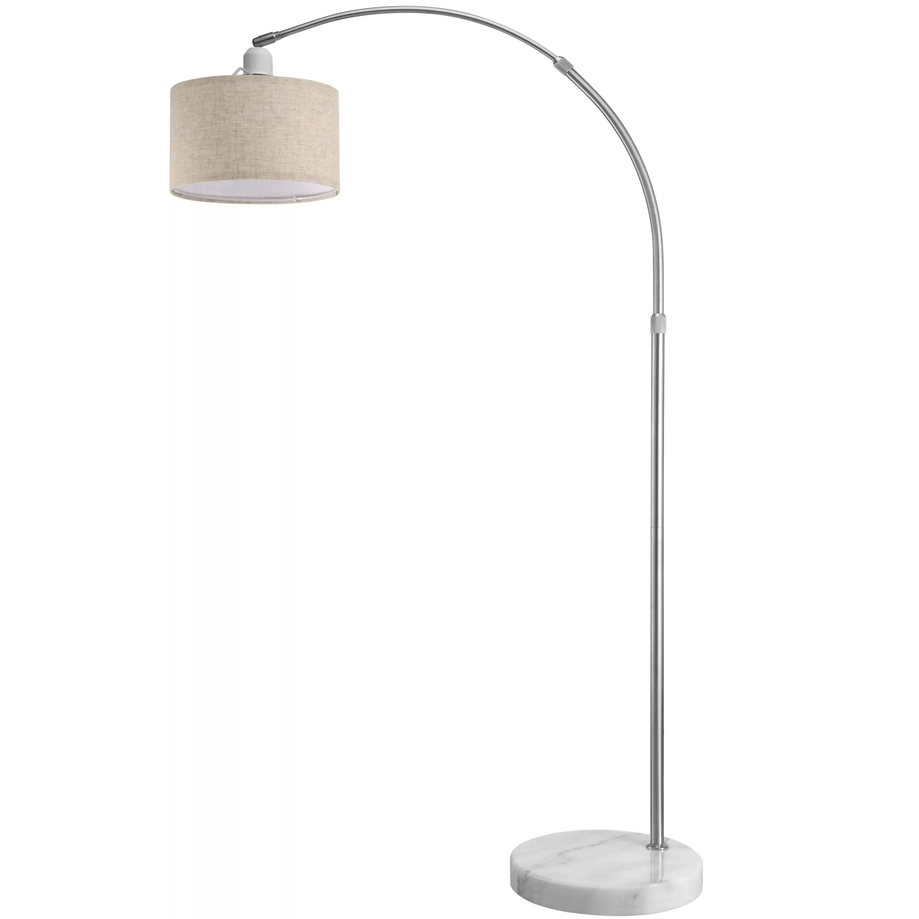 monzana Stehlampe, Bogenlampe, Stoffschirm Leinen Marmorfuß günstig online kaufen