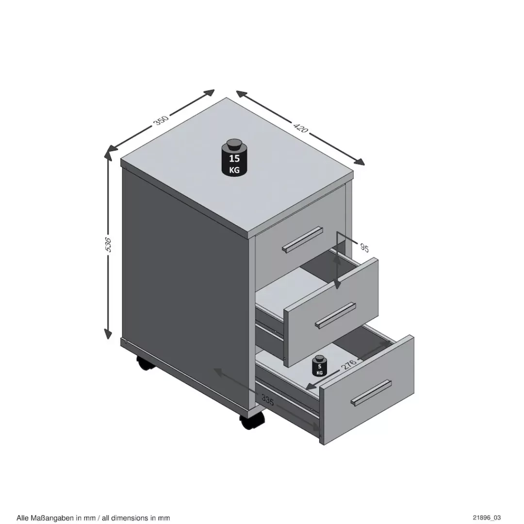 FMD Rollcontainer "Diego 2", mit 3 Schubkästen günstig online kaufen