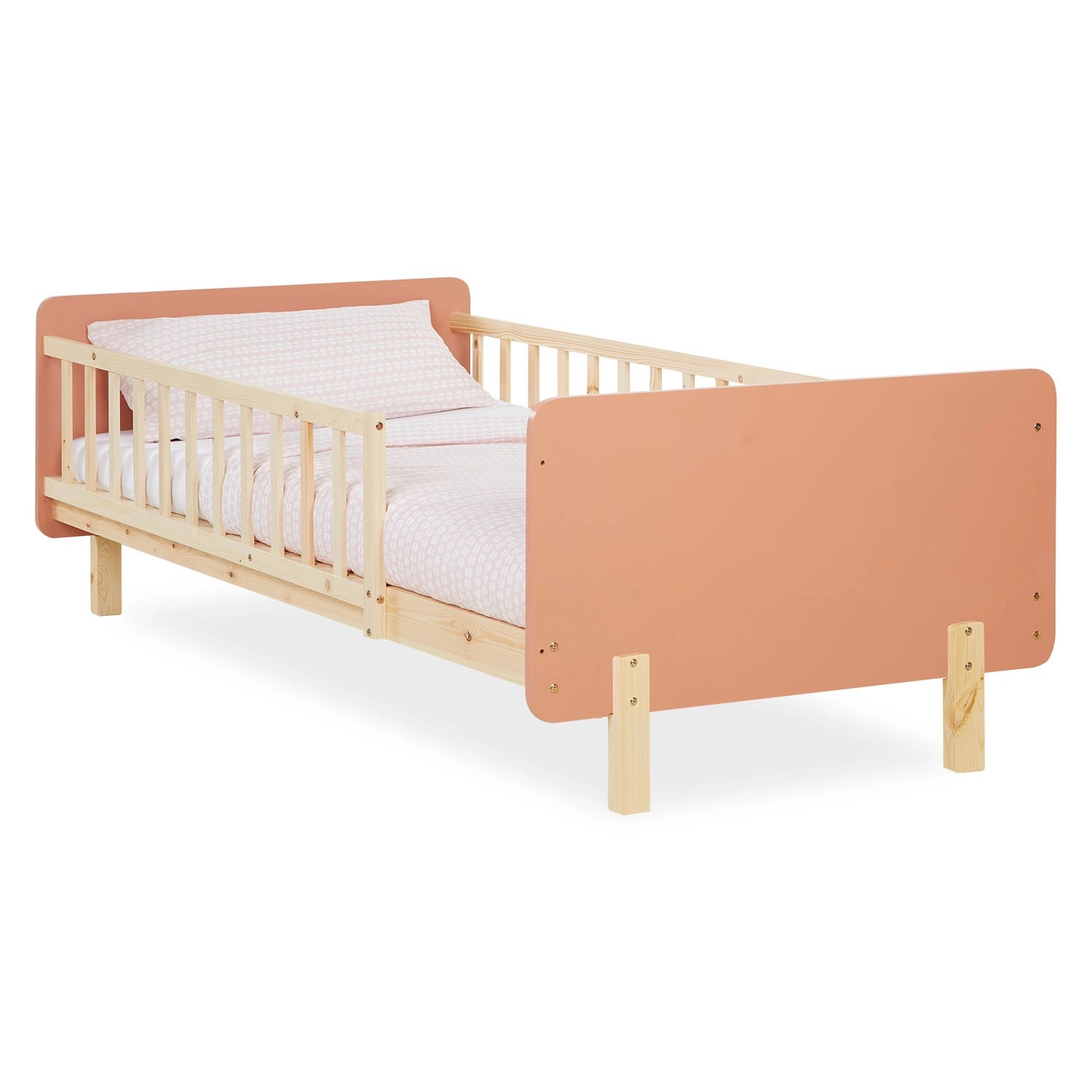 Homestyle4u Holzbett Kinderbett 90x200 Einzelbett Rausfallschutz günstig online kaufen