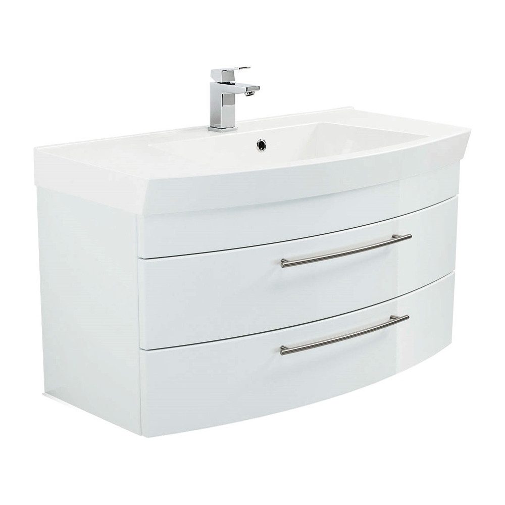 Lomadox Waschtisch LUINO-02, weiß 100,5/57,2/50,2cm günstig online kaufen