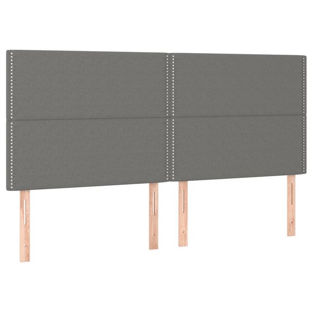 vidaXL Bett, Kopfteile 4 Stk. Dunkelgrau 100x5x78/88 cm Stoff günstig online kaufen