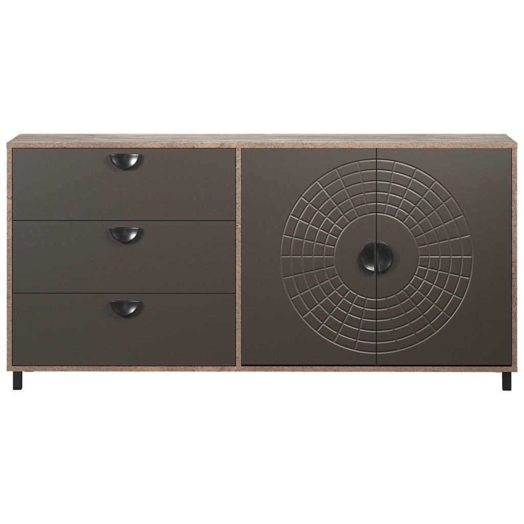 Sideboard Eiche dunkel Nachbildung bronze Optik B/H/T: ca. 176x86x42 cm günstig online kaufen