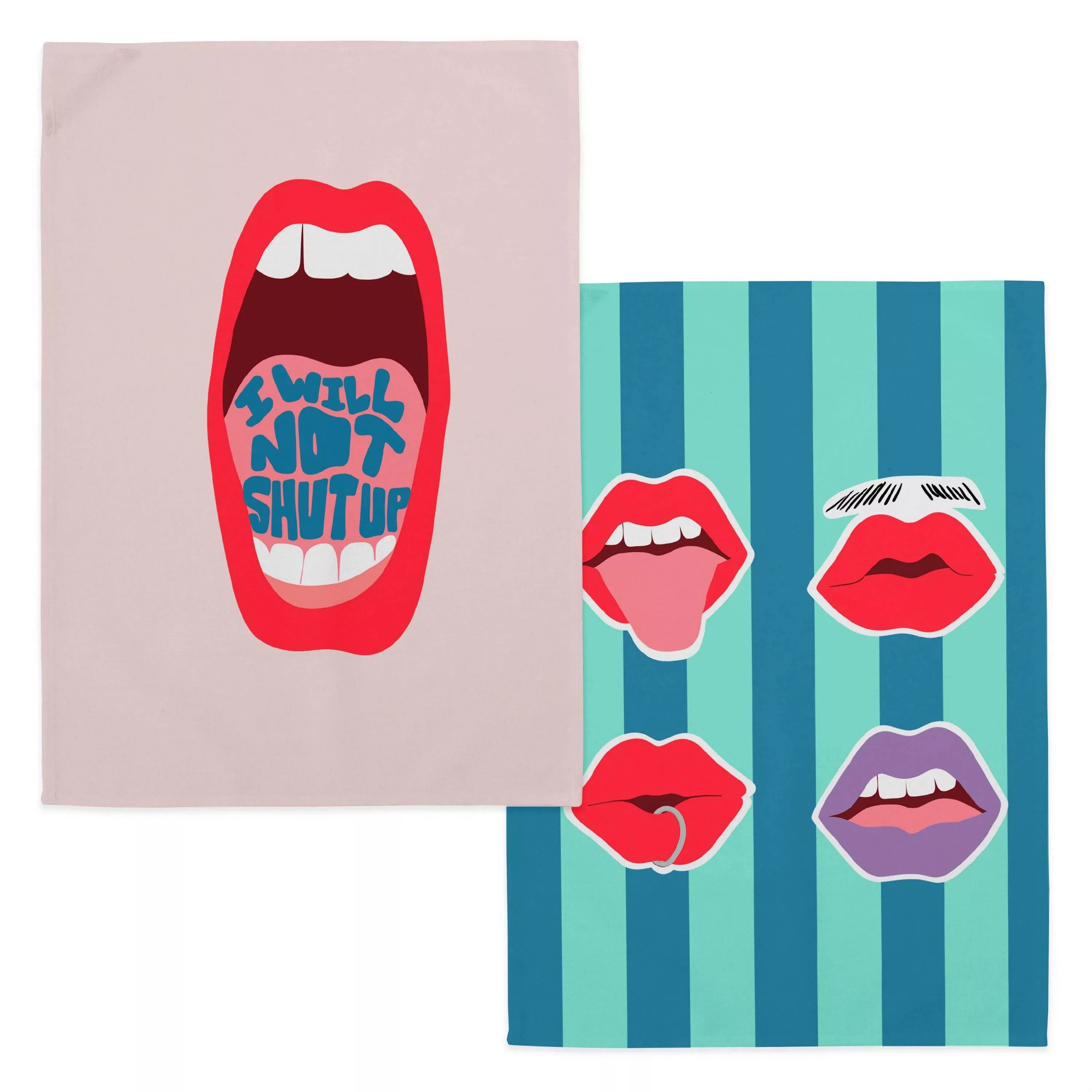 Aware | 2er-Set Geschirrtücher Lips günstig online kaufen
