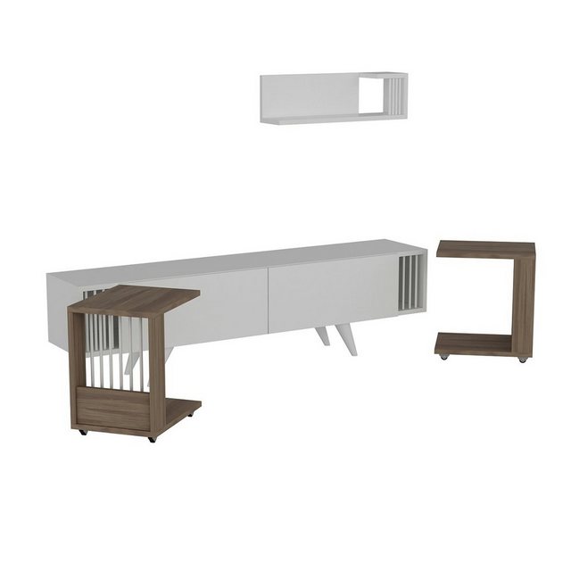 en.casa TV-Schrank Glostrup TV Board 41 x 150 x 32 cm mit 2 Beistelltischen günstig online kaufen