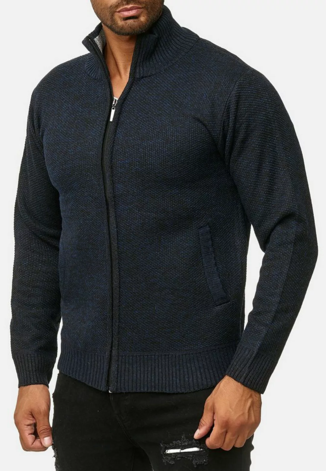 Max Men Cardigan Cardigan mit Stehkragen Strickjacke mit Design 2502 in Dun günstig online kaufen