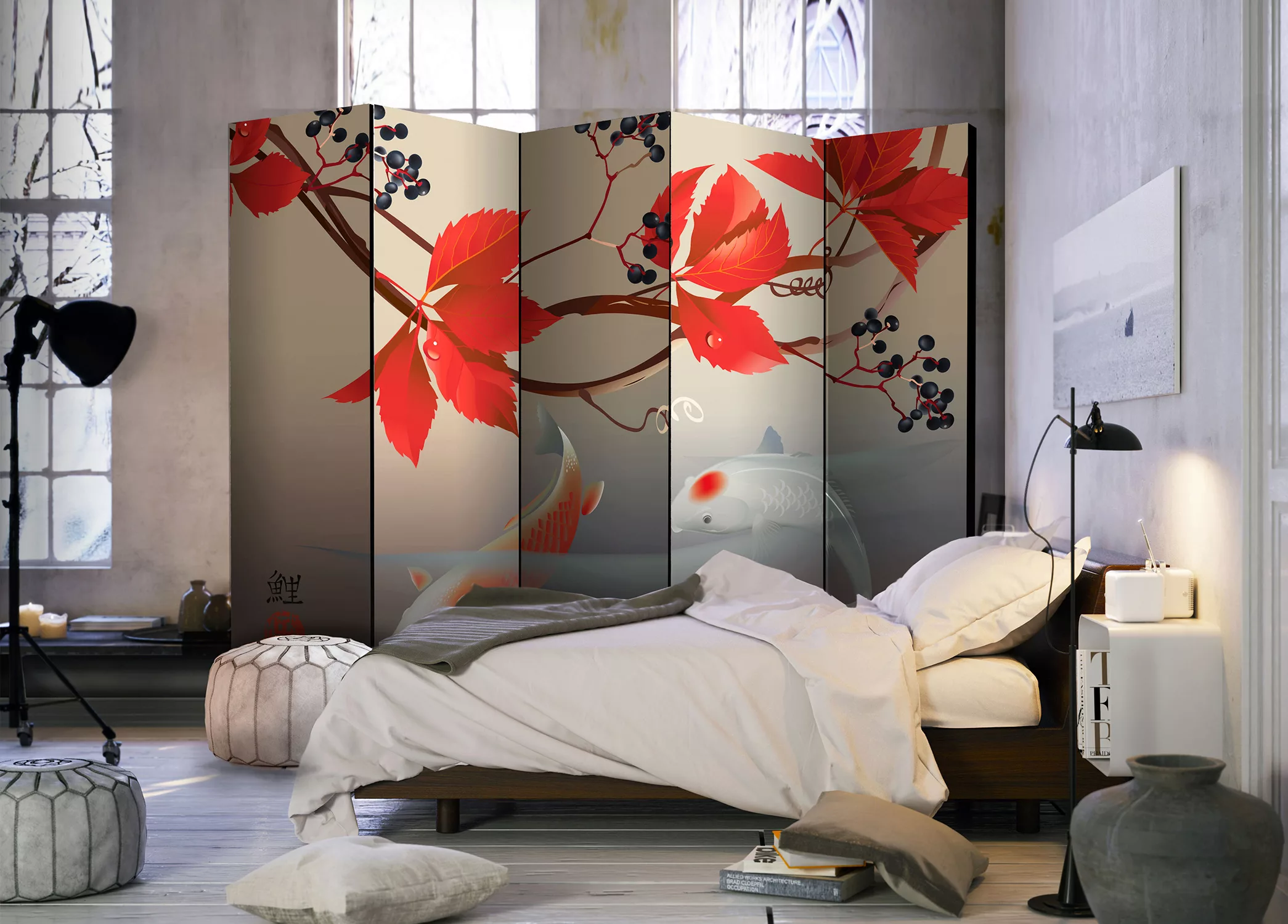 5-teiliges Paravent - Happy Fish Ii [room Dividers] günstig online kaufen