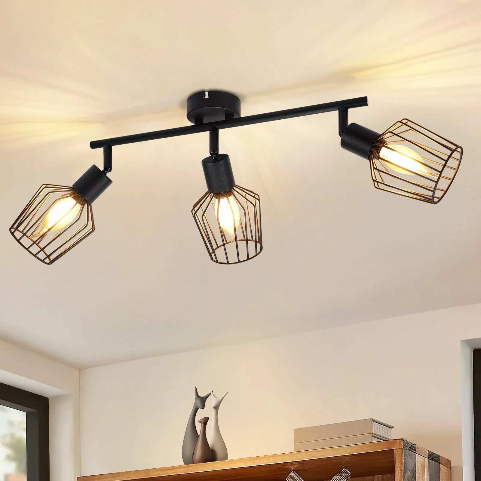 ZMH Deckenleuchte Wohnzimmer 3 Flammig Vintage günstig online kaufen