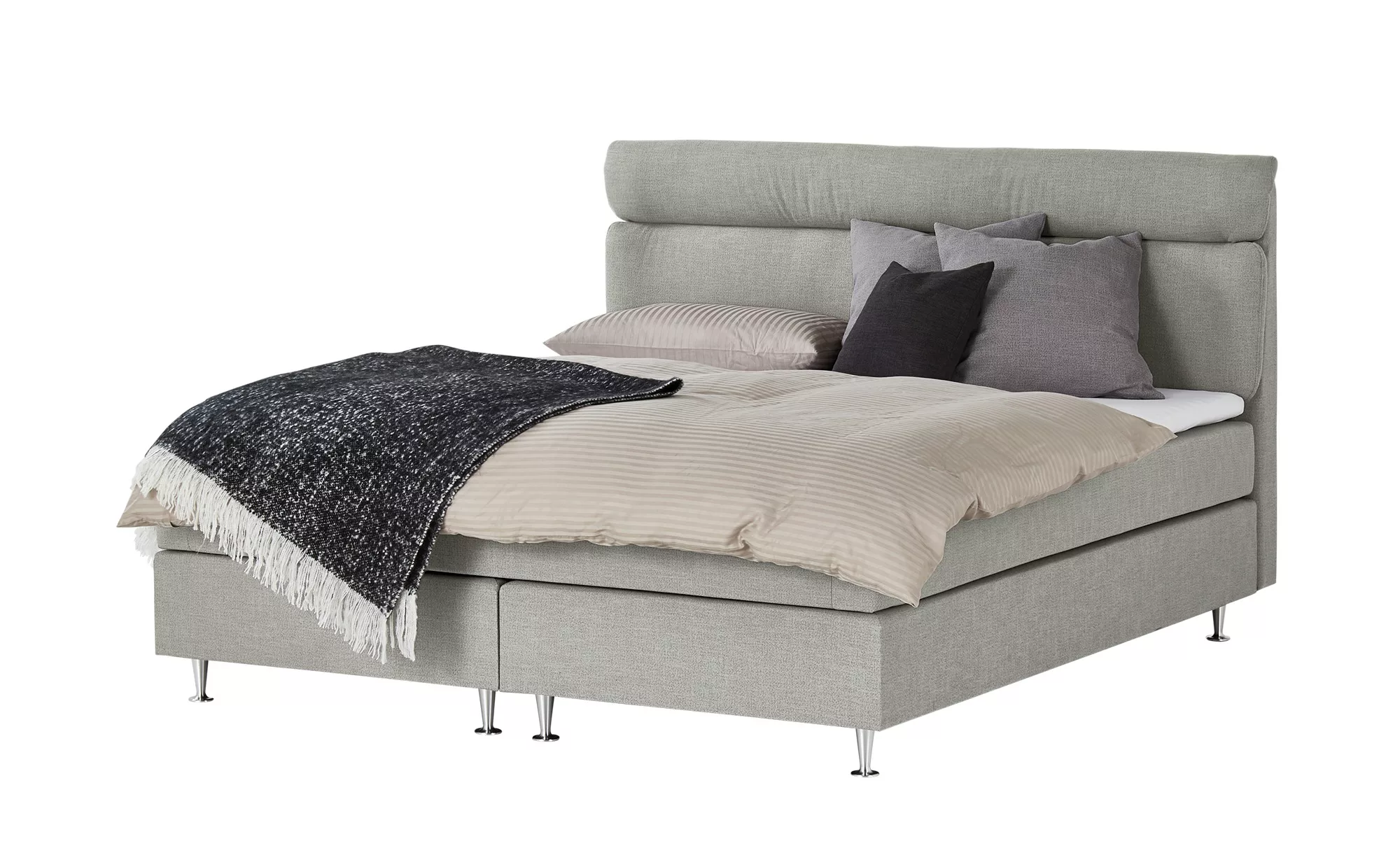 Boxspringbett - grau - 151 cm - 105,5 cm - Betten > Boxspringbetten > Boxsp günstig online kaufen