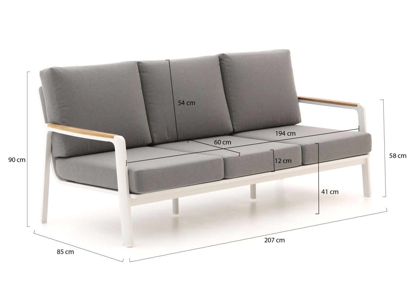 Bellagio Ciane Gartensofa 3-Sitzer 207 cm günstig online kaufen