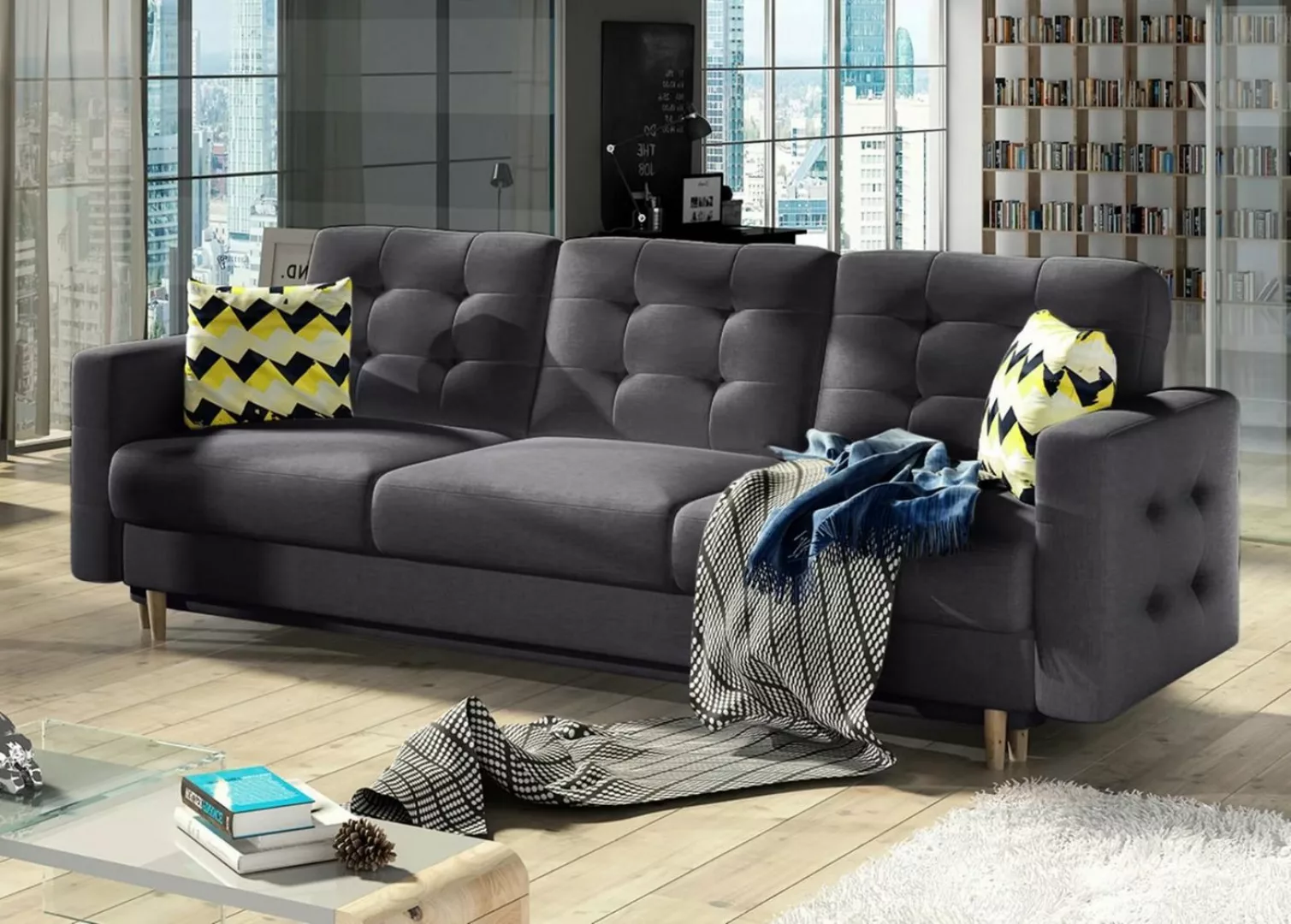 JVmoebel Sofa Sofa Dreisitzer Bettkasten Polster 3 Sitzer 100% Textil Couch günstig online kaufen