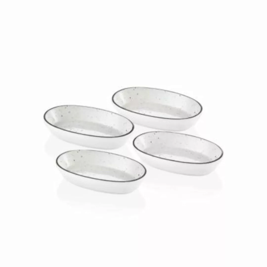 THE MIA Dots ovaler Servierteller Set 4-tlg. 17 cm schwarz günstig online kaufen