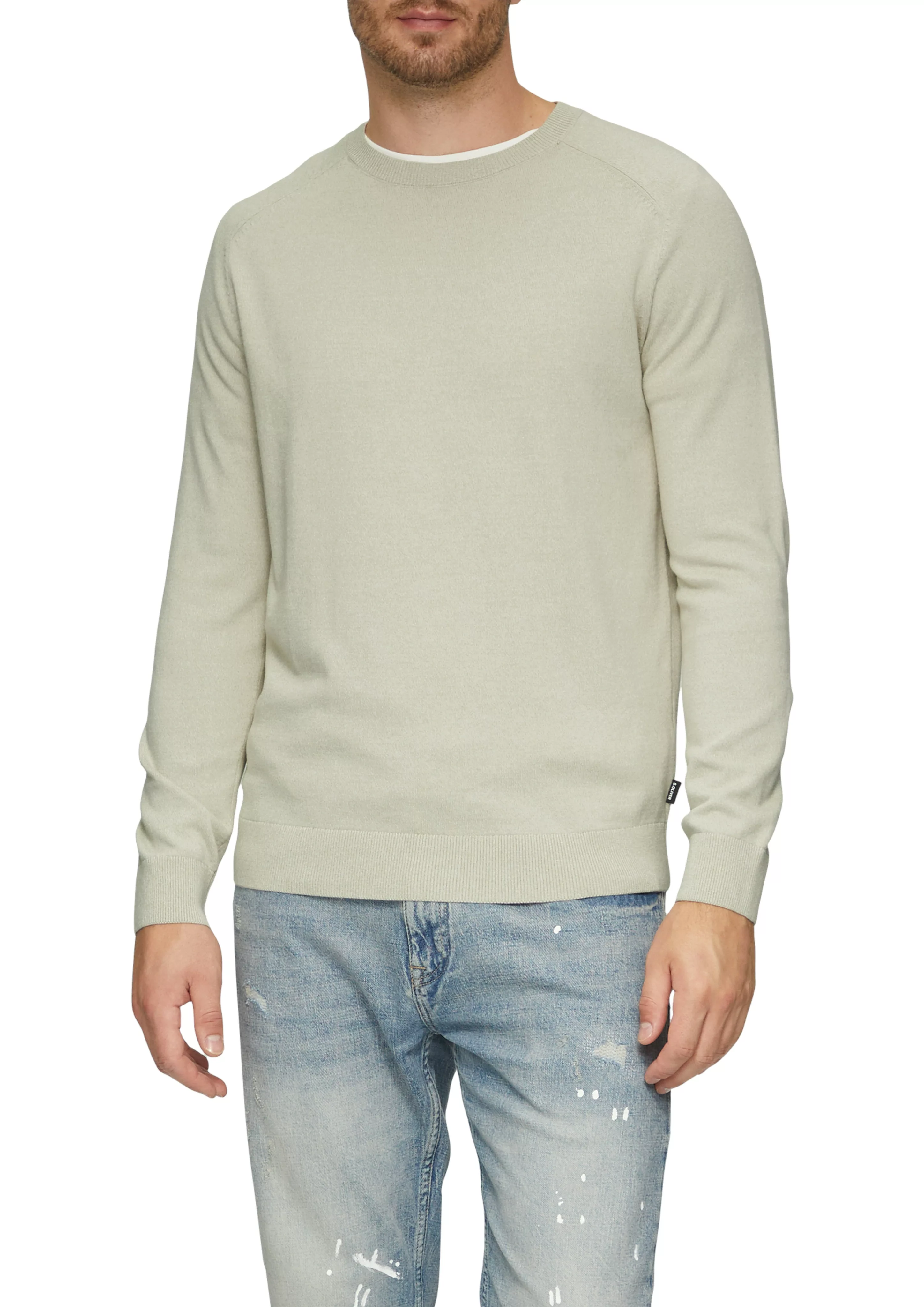 s.Oliver Strickpullover mit Rundhals und in melierter Optik günstig online kaufen