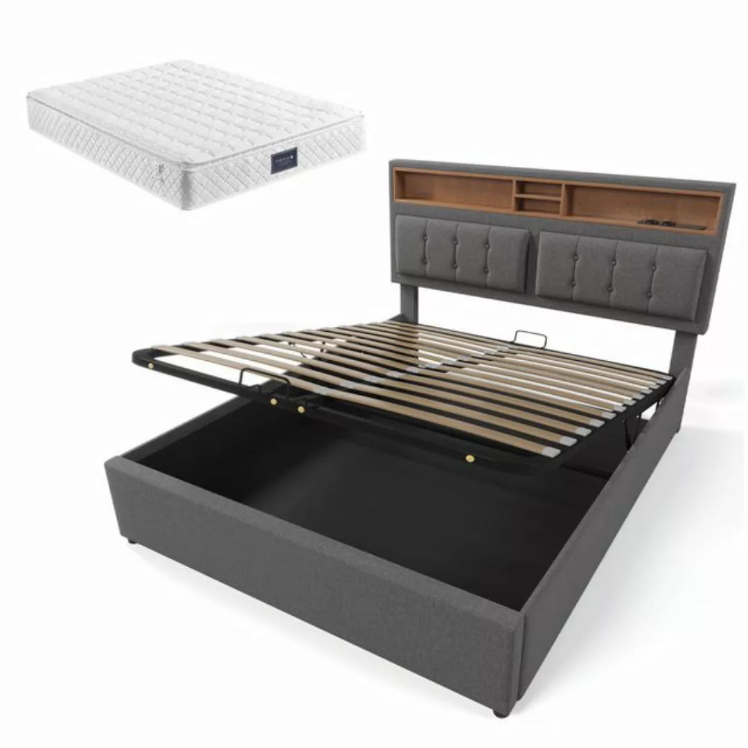 Gotagee Polsterbett Doppelbett Stauraumbett Jugendbett Multifunktionsbett F günstig online kaufen