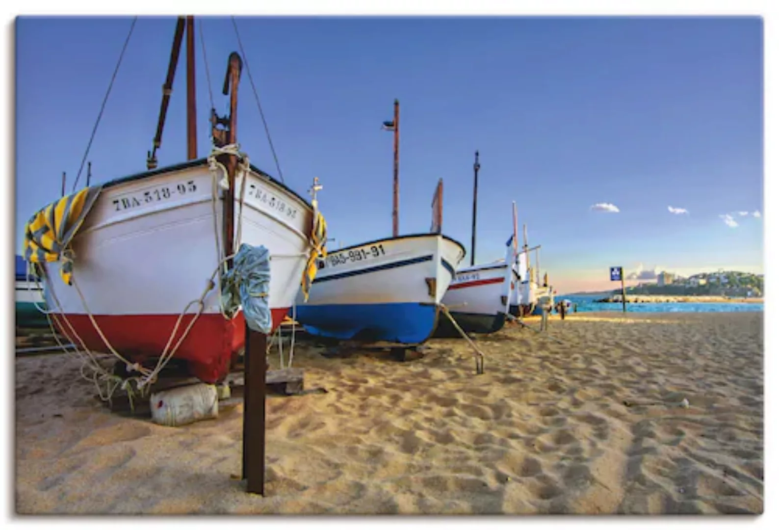 Artland Leinwandbild "Fischerboote am Strand", Strand, (1 St.) günstig online kaufen