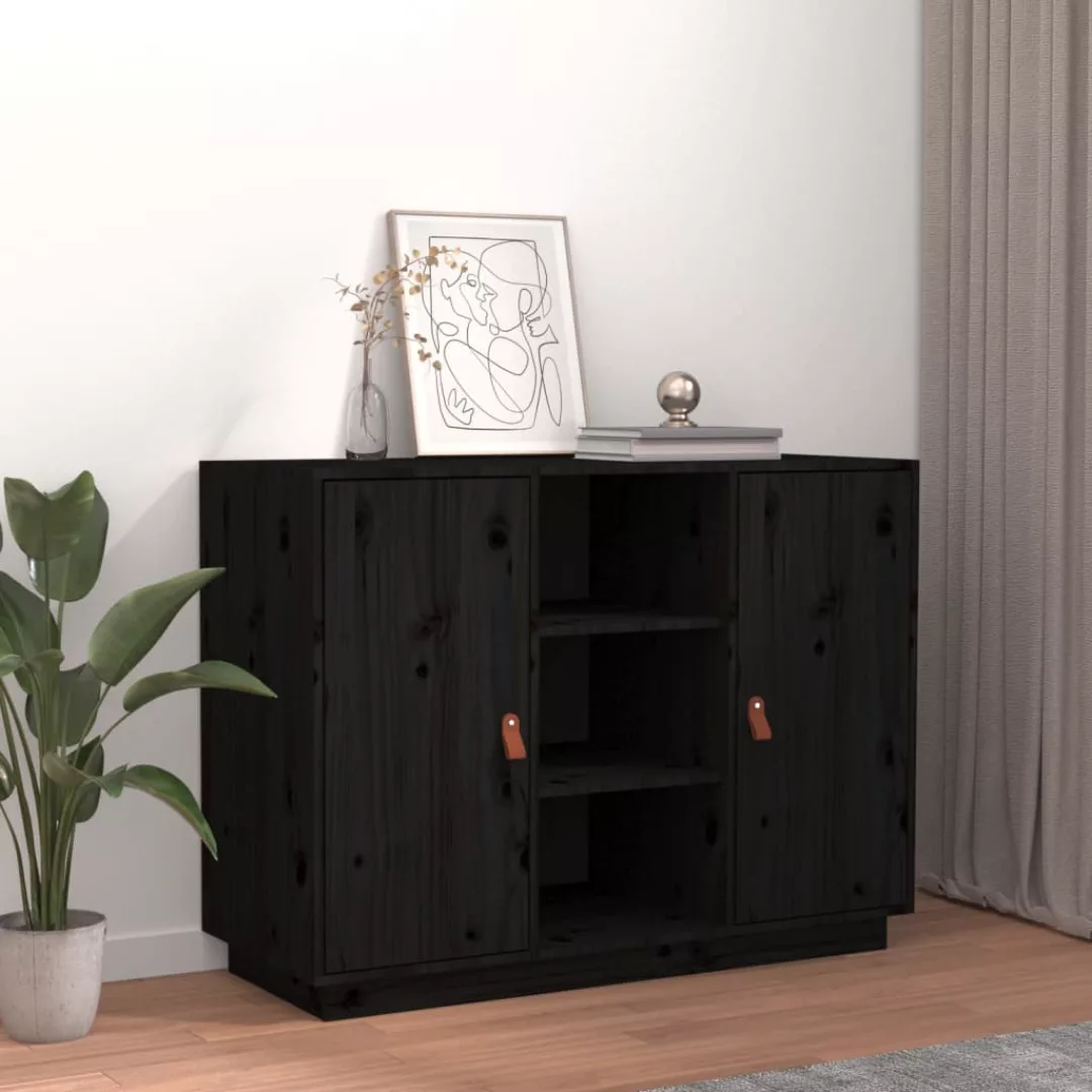 Vidaxl Sideboard Schwarz 100x40x75 Cm Massivholz Kiefer günstig online kaufen