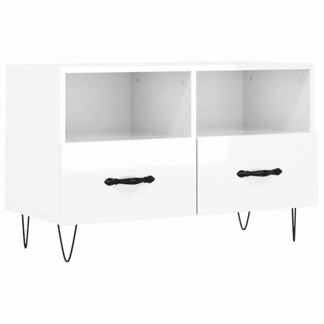 furnicato TV-Schrank Hochglanz-Weiß 80x36x50 cm Holzwerkstoff günstig online kaufen