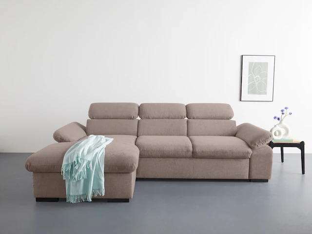 COTTA Ecksofa »Lola L-Form mit Kopfteilfunktion & Hocker«, (Set, mit Hocker günstig online kaufen