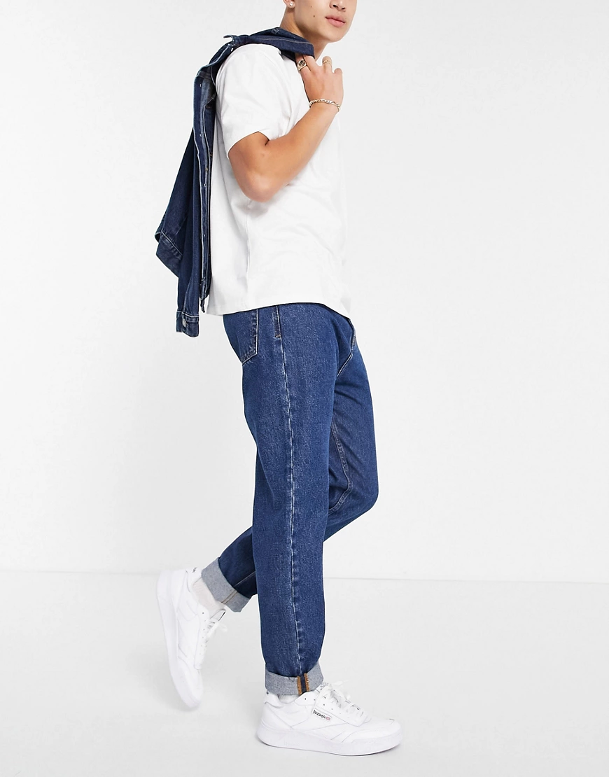 Don't Think Twice – Dad-Jeans mit Stone-Waschung in Mittelblau-Neutral günstig online kaufen