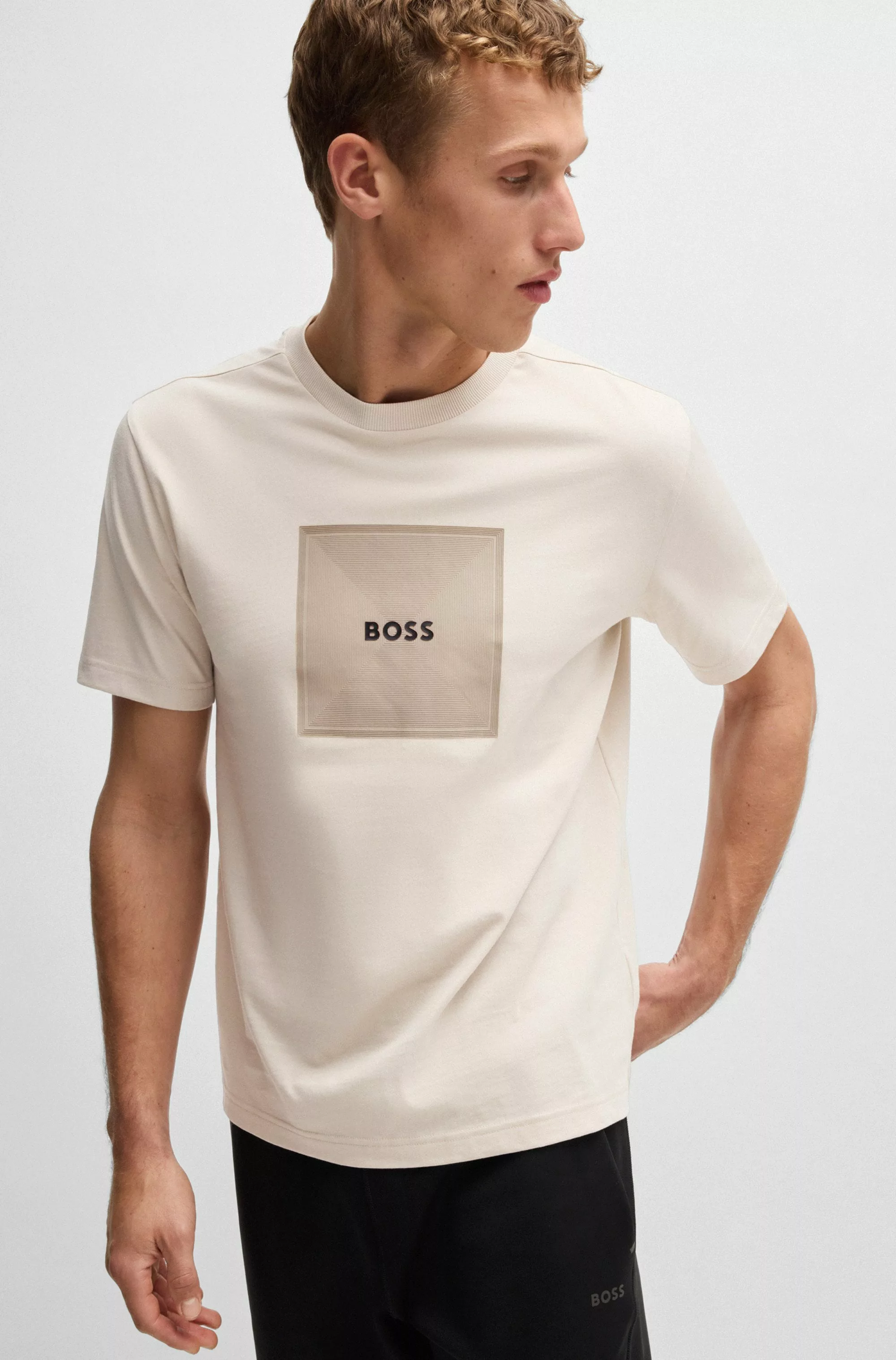 BOSS GREEN T-Shirt "Tee Logo Rib", mit großem Aufdruck günstig online kaufen