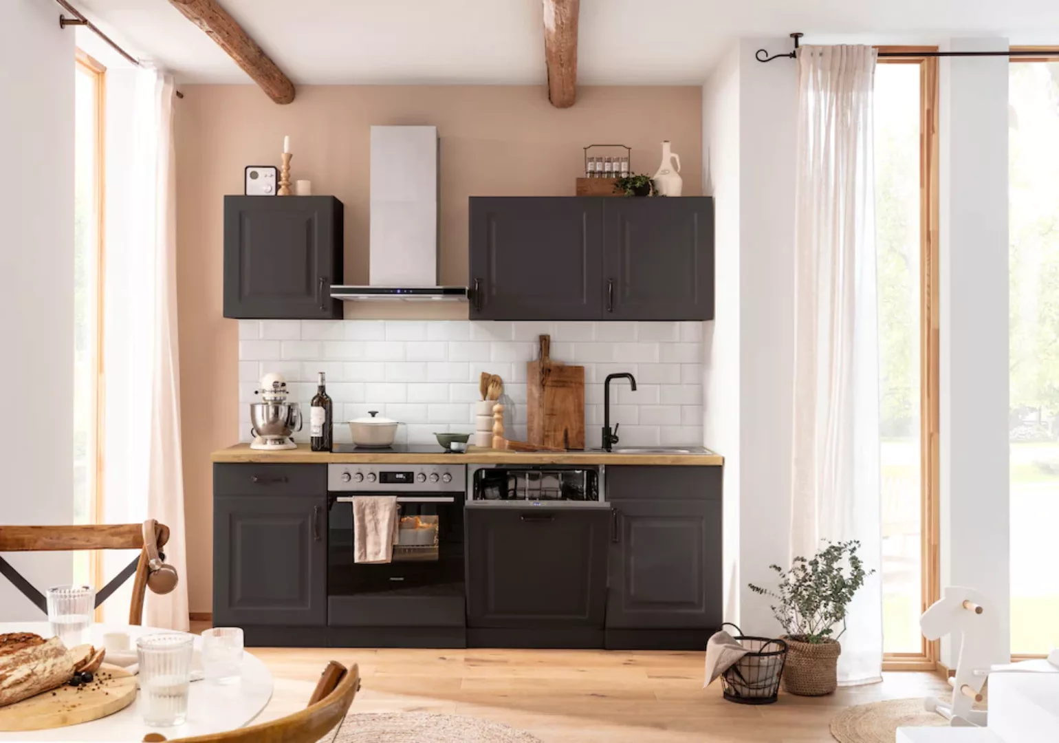 wiho Küchen Küchenzeile "Erla", mit Hanseatic-E-Geräten, Breite 220 cm günstig online kaufen