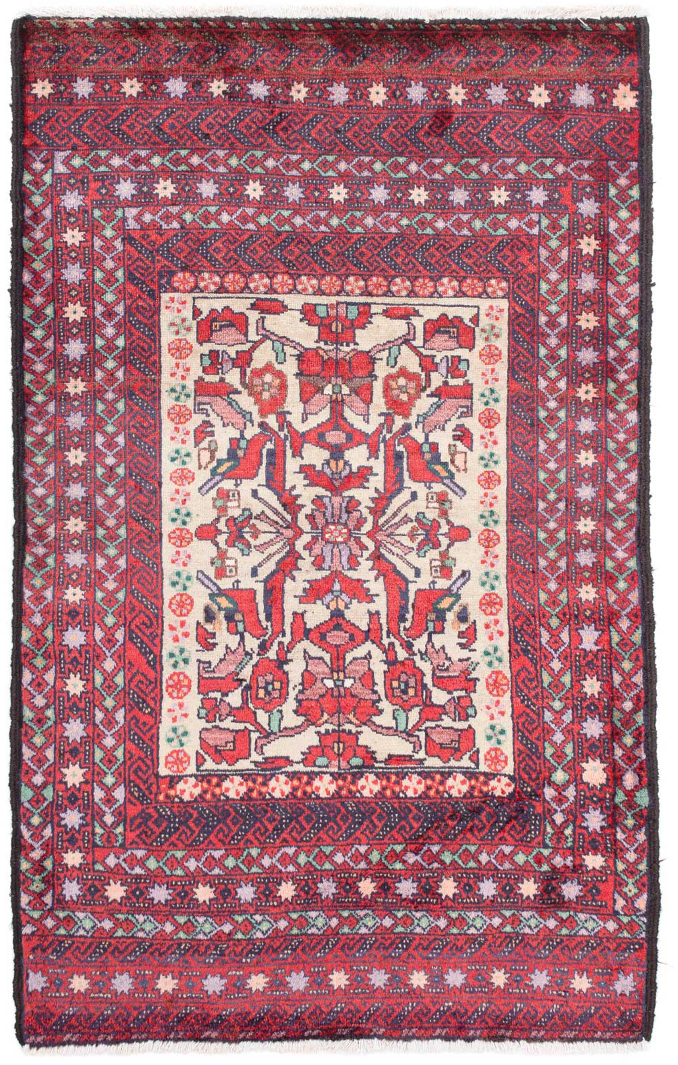 morgenland Orientteppich »Belutsch - 152 x 93 cm - rot«, rechteckig, Wohnzi günstig online kaufen