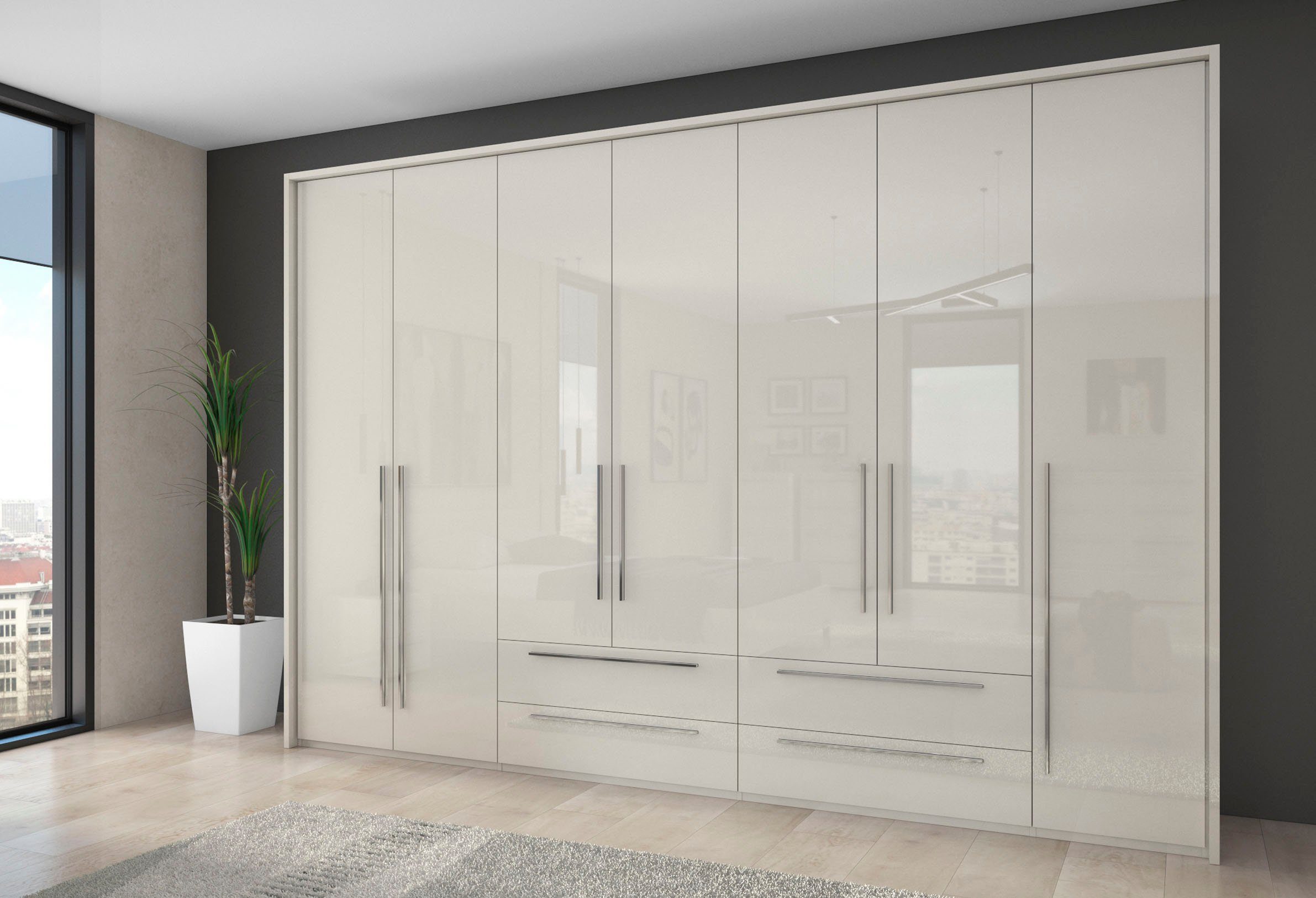 Places of Style Drehtürenschrank "Piano, inklusive Rahmen und Beleuchtung, günstig online kaufen