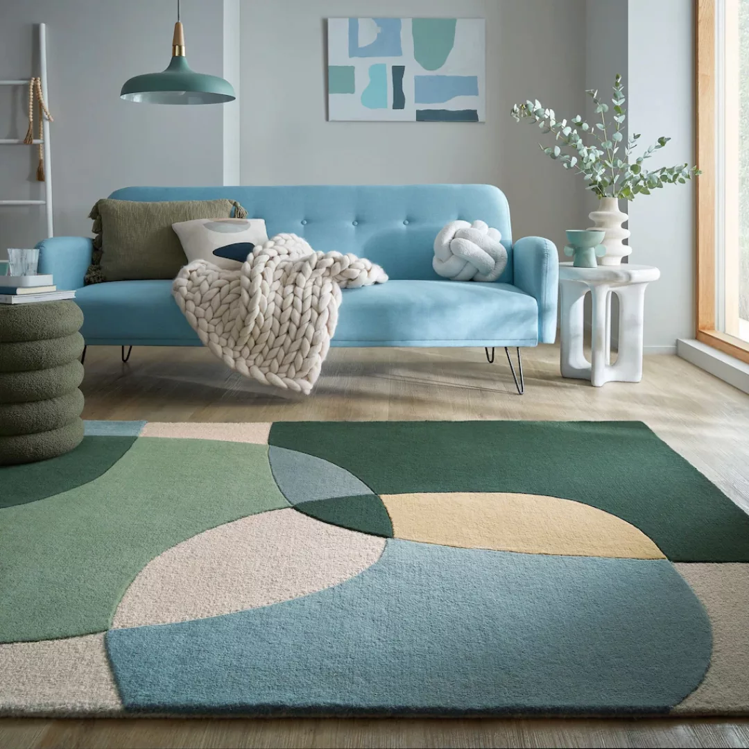 FLAIR RUGS Wollteppich »Glow«, rechteckig, 8 mm Höhe, fußbodenheizungsgeeig günstig online kaufen