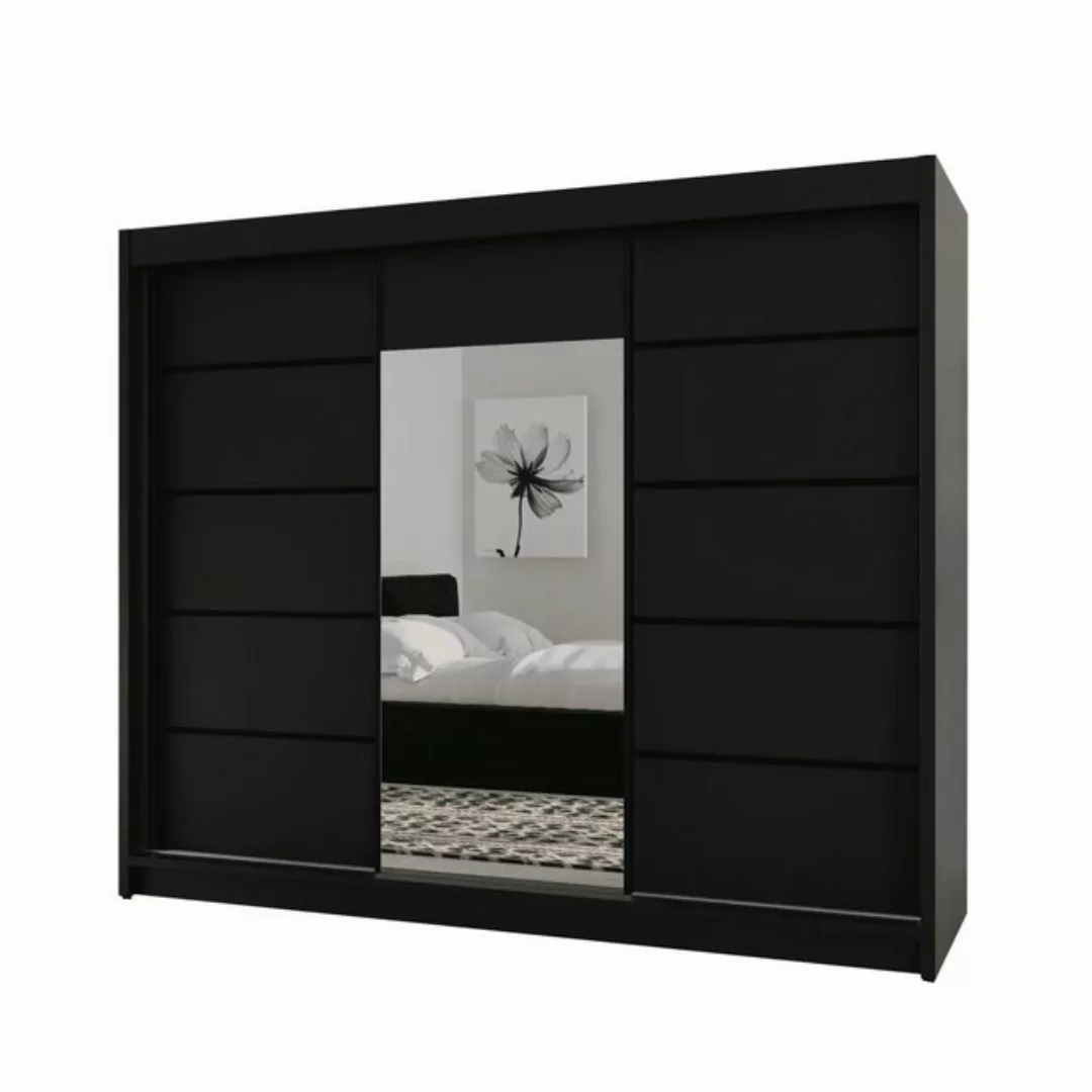 Beautysofa Schiebetürenschrank Monika (3-türig Schrank mit Spiegel, 200 cm günstig online kaufen