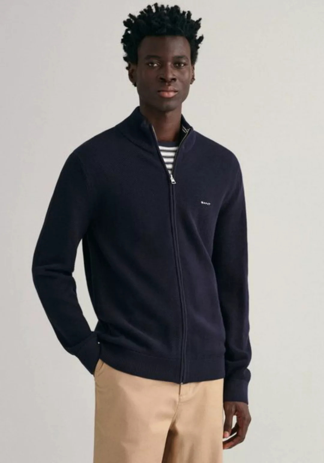 Gant Strickjacke COTTON PIQUE ZIP CARDIGAN günstig online kaufen