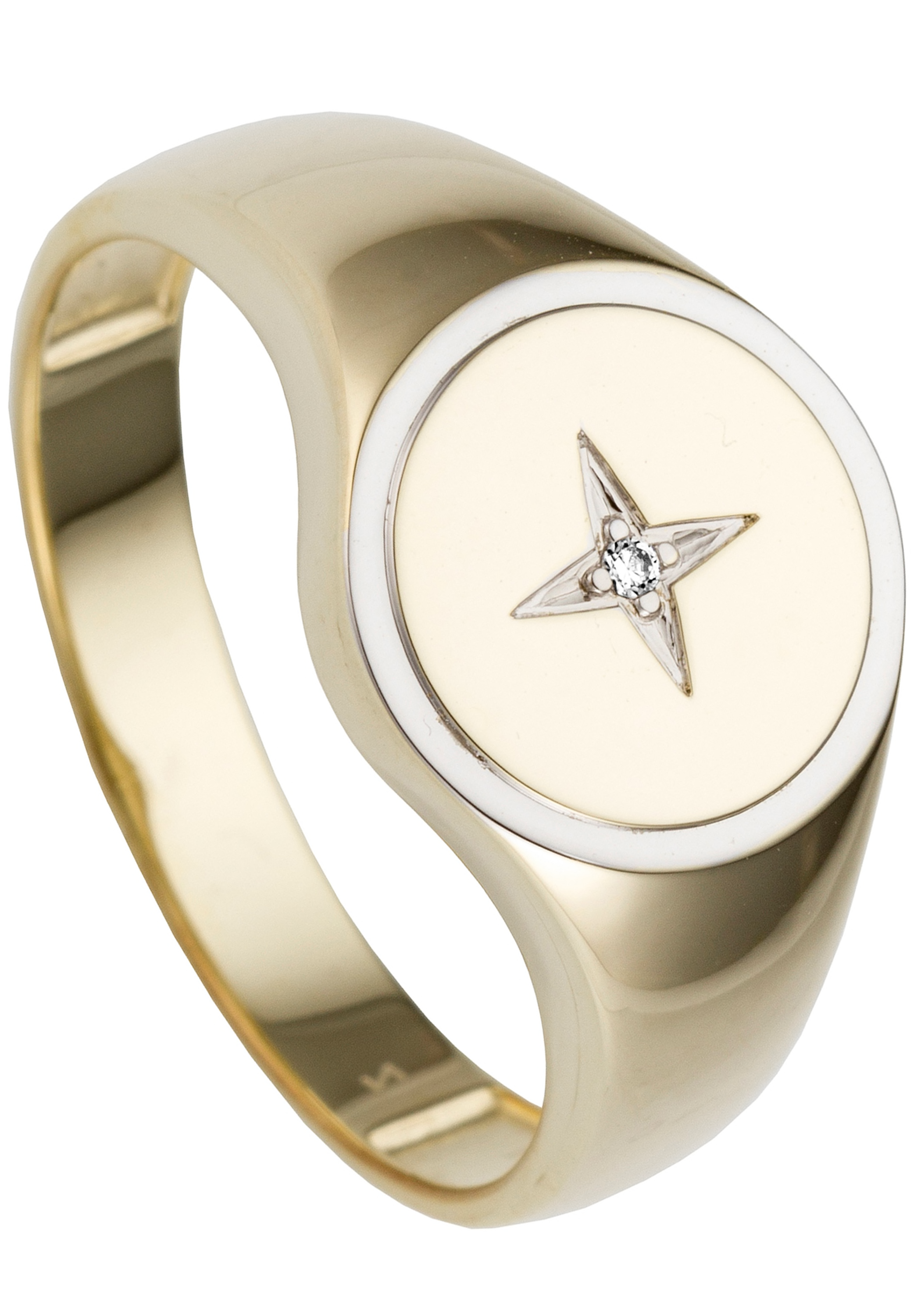 JOBO Fingerring "Ring mit Diamant", 585 Gold bicolor günstig online kaufen