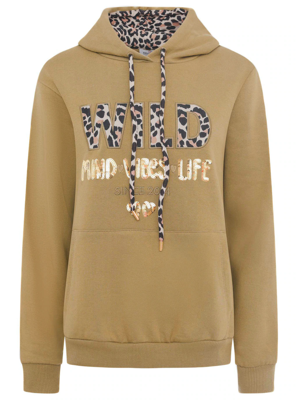 Zwillingsherz Hoodie ""Wild Free"", mit Pailletten, Kordel und Innenseite d günstig online kaufen