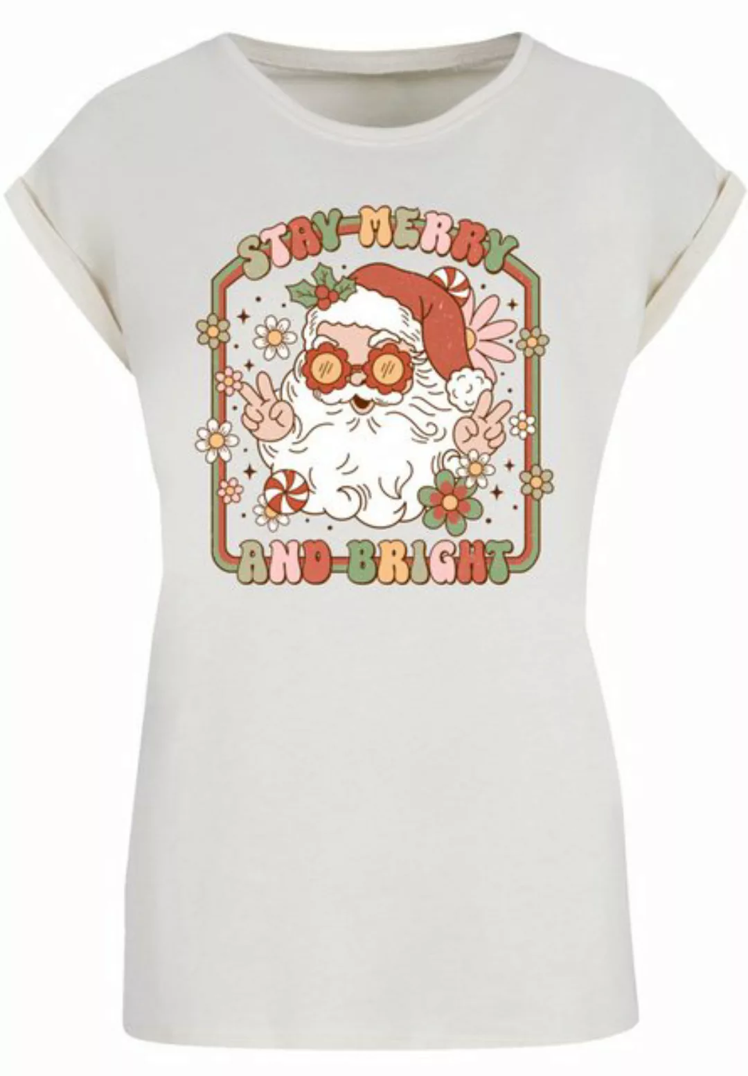 F4NT4STIC T-Shirt Stay Merry And Bright Hippie Santa Premium Qualität, Weih günstig online kaufen