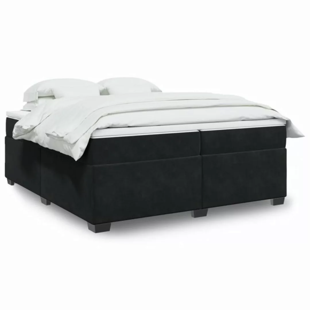 vidaXL Boxspringbett, Boxspringbett mit Matratze Schwarz 200x200 cm Samt günstig online kaufen