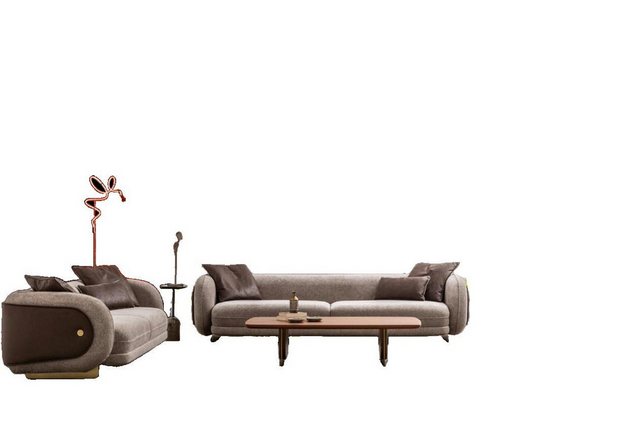 JVmoebel Sofa Luxus Sofagarnitur Sofa Braun Garnitur Sofas 4 3 1 Sitzer 3tl günstig online kaufen