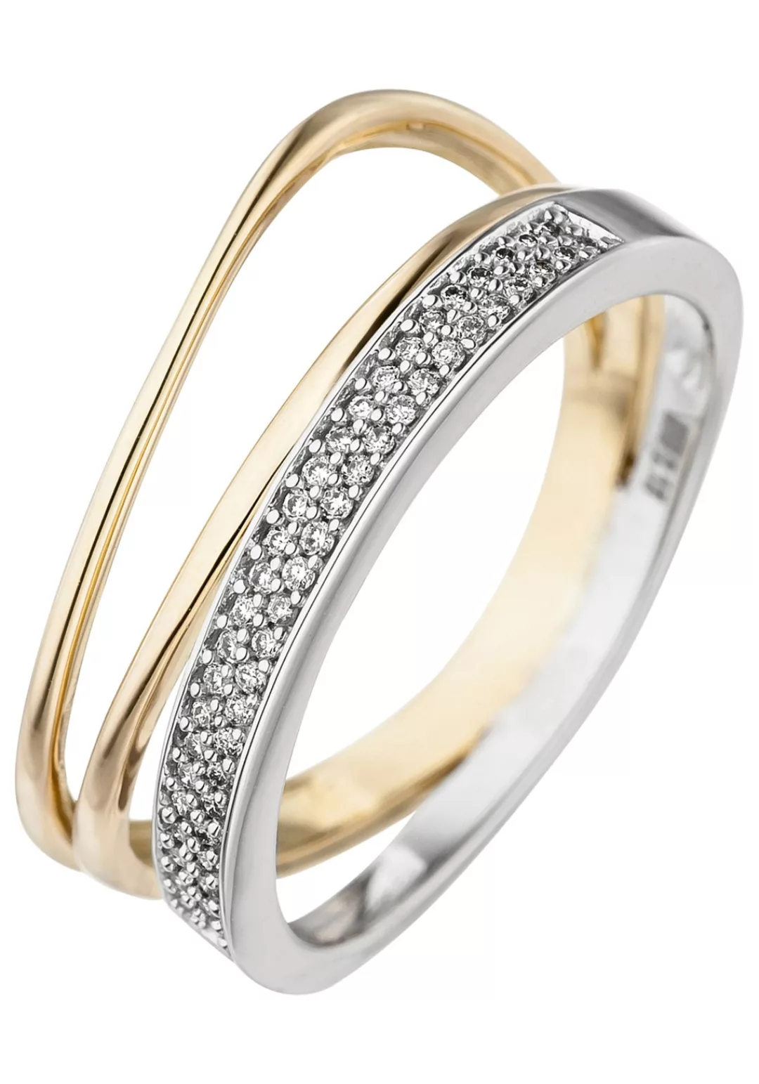 JOBO Diamantring, 585 Gold bicolor mit 51 Diamanten günstig online kaufen