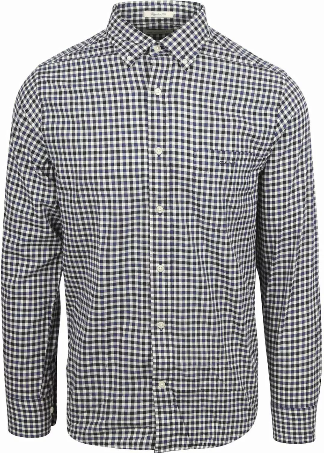 Gant Hemd Twill Gingham Navy - Größe XL günstig online kaufen