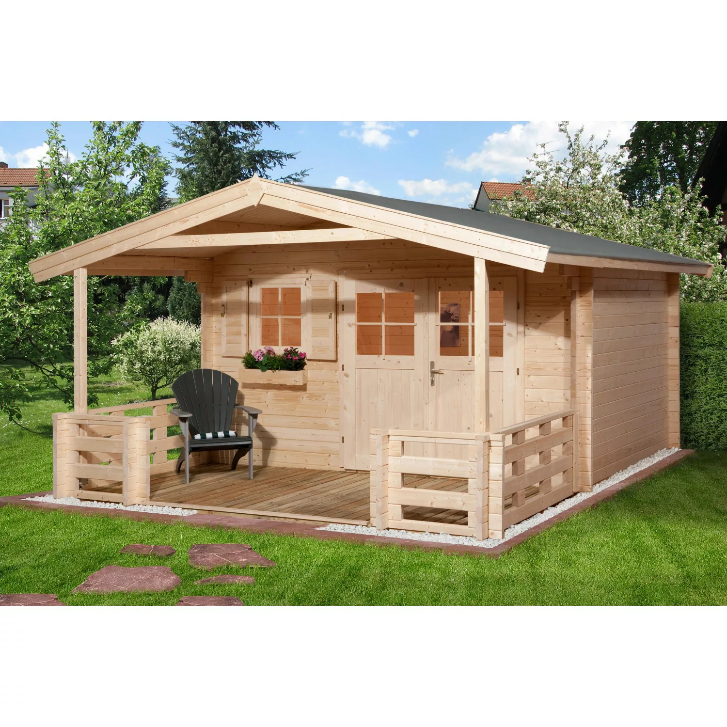 Weka Holz-Gartenhaus/Gerätehaus Satteldach Unbehandelt 510 cm günstig online kaufen