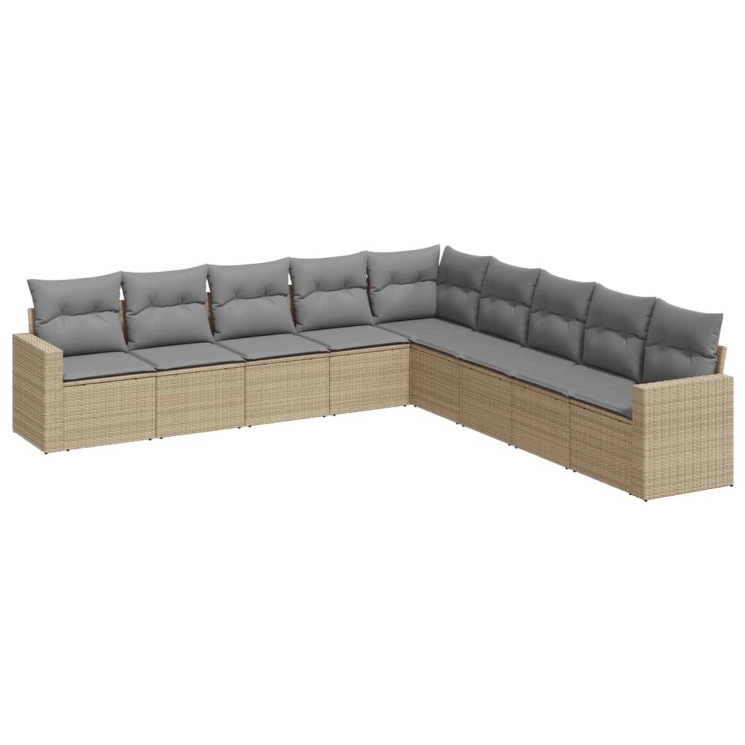 vidaXL 9-tlg Garten-Sofagarnitur mit Kissen Beige Poly Rattan Modell 48 günstig online kaufen