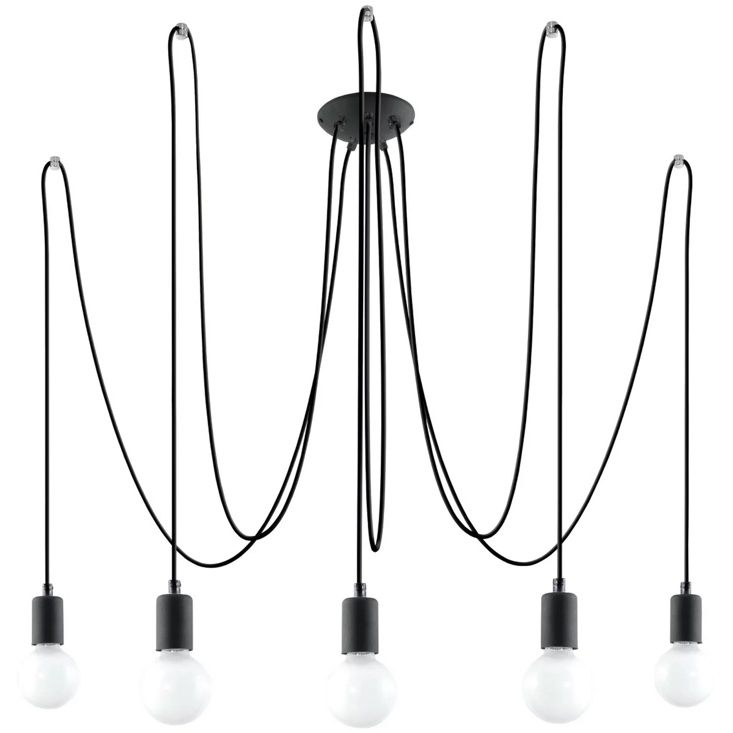 Sollux Lighting Kronleuchter Edison 5 Schwarz günstig online kaufen