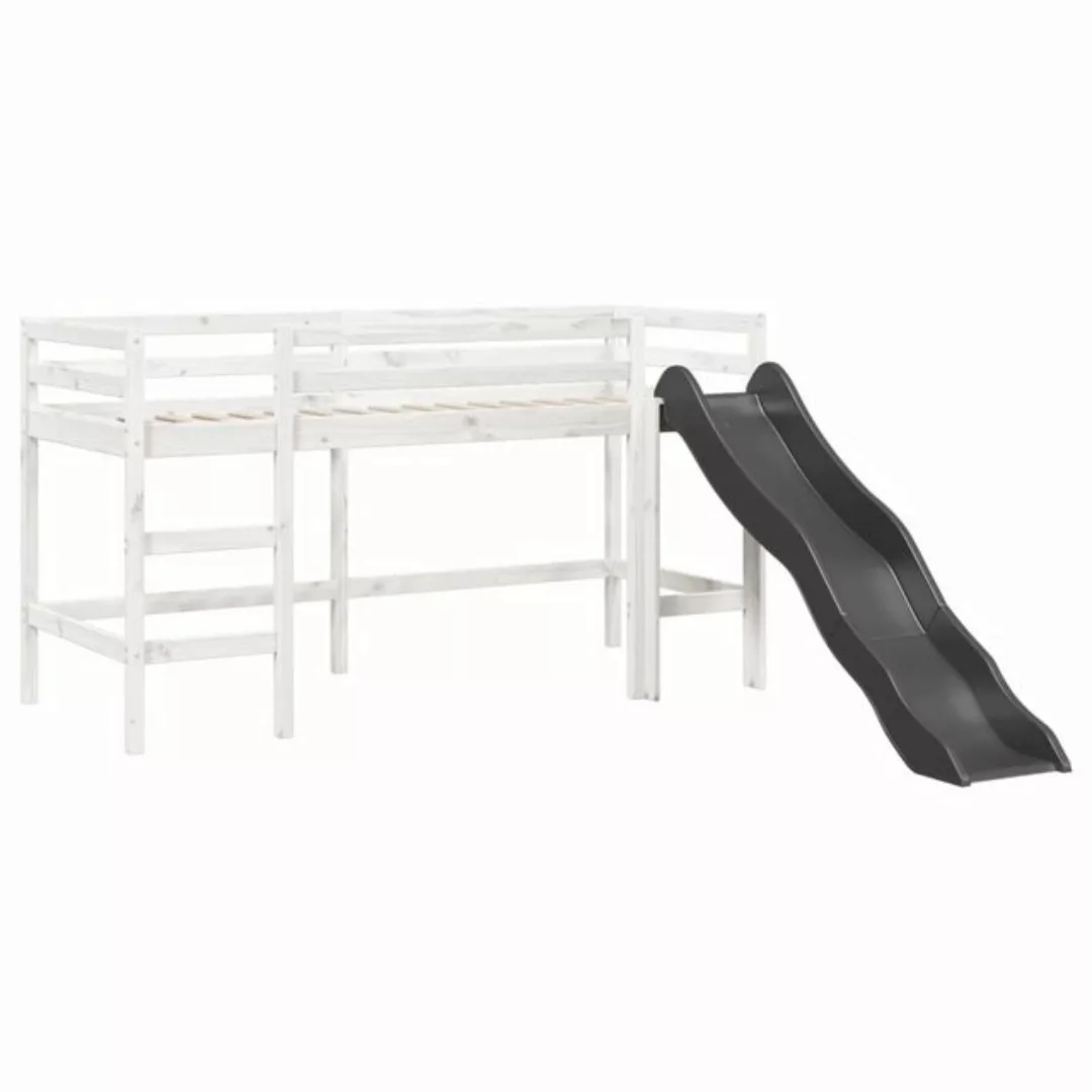 vidaXL Bett, Kinderhochbett ohne Matratze Weiß 90x200 cm Massivholz Kiefer günstig online kaufen