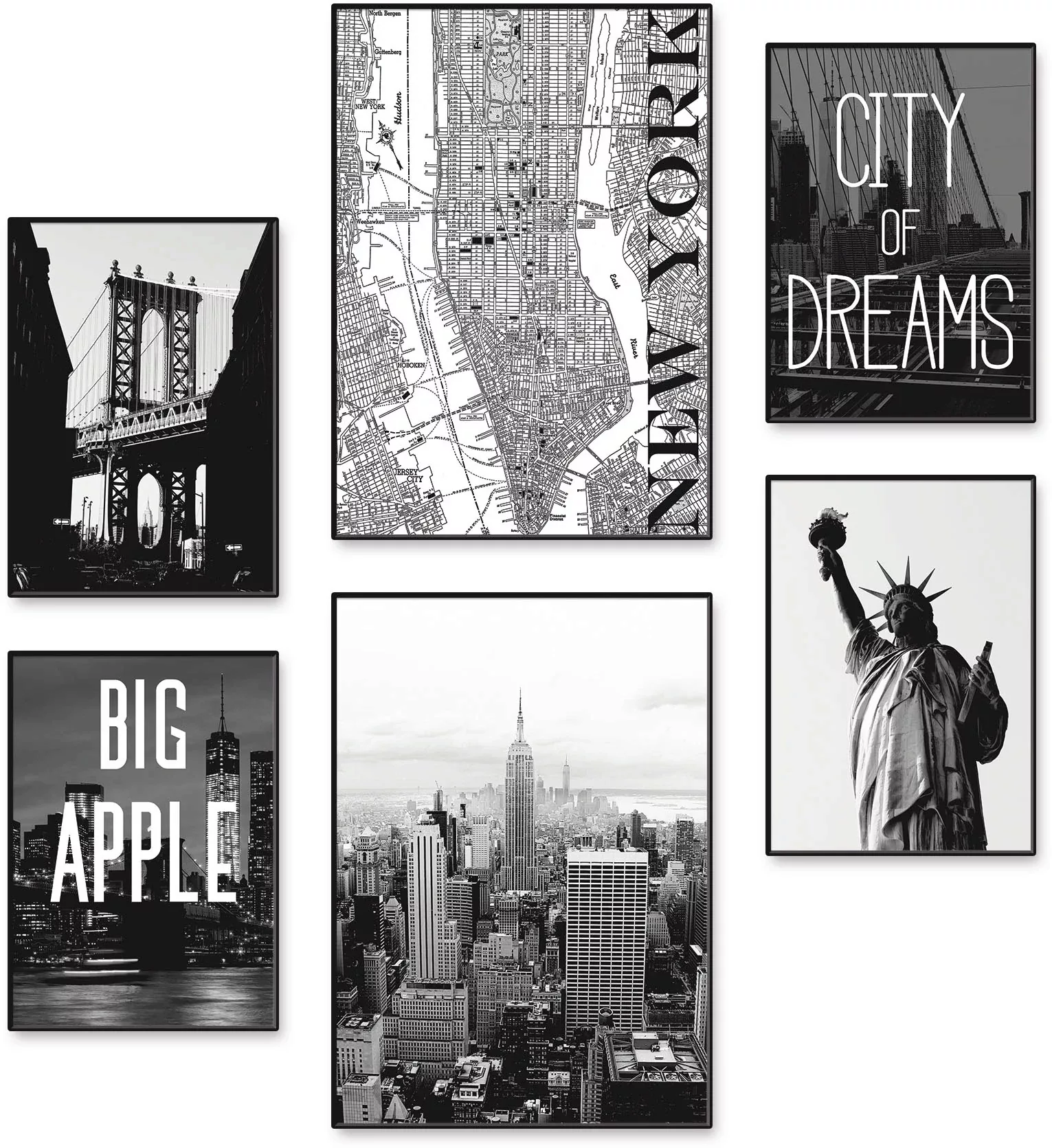 Artland Poster "Wahrzeichen von New York", Amerika, (6 St.) günstig online kaufen
