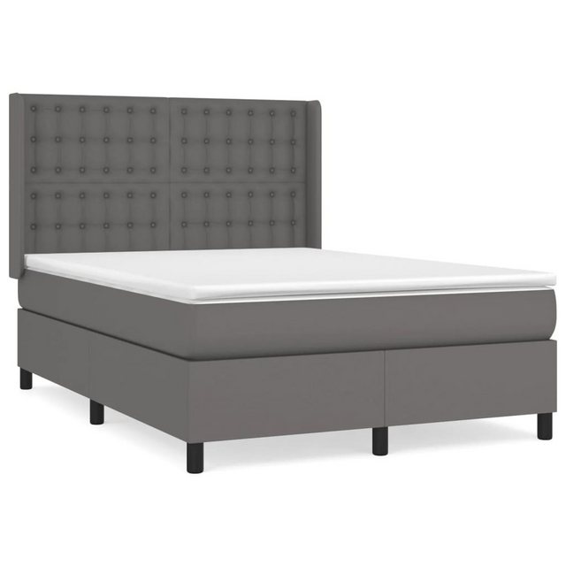 vidaXL Boxspringbett Bett Boxspringbett Kunstleder komplett mit Matratze & günstig online kaufen