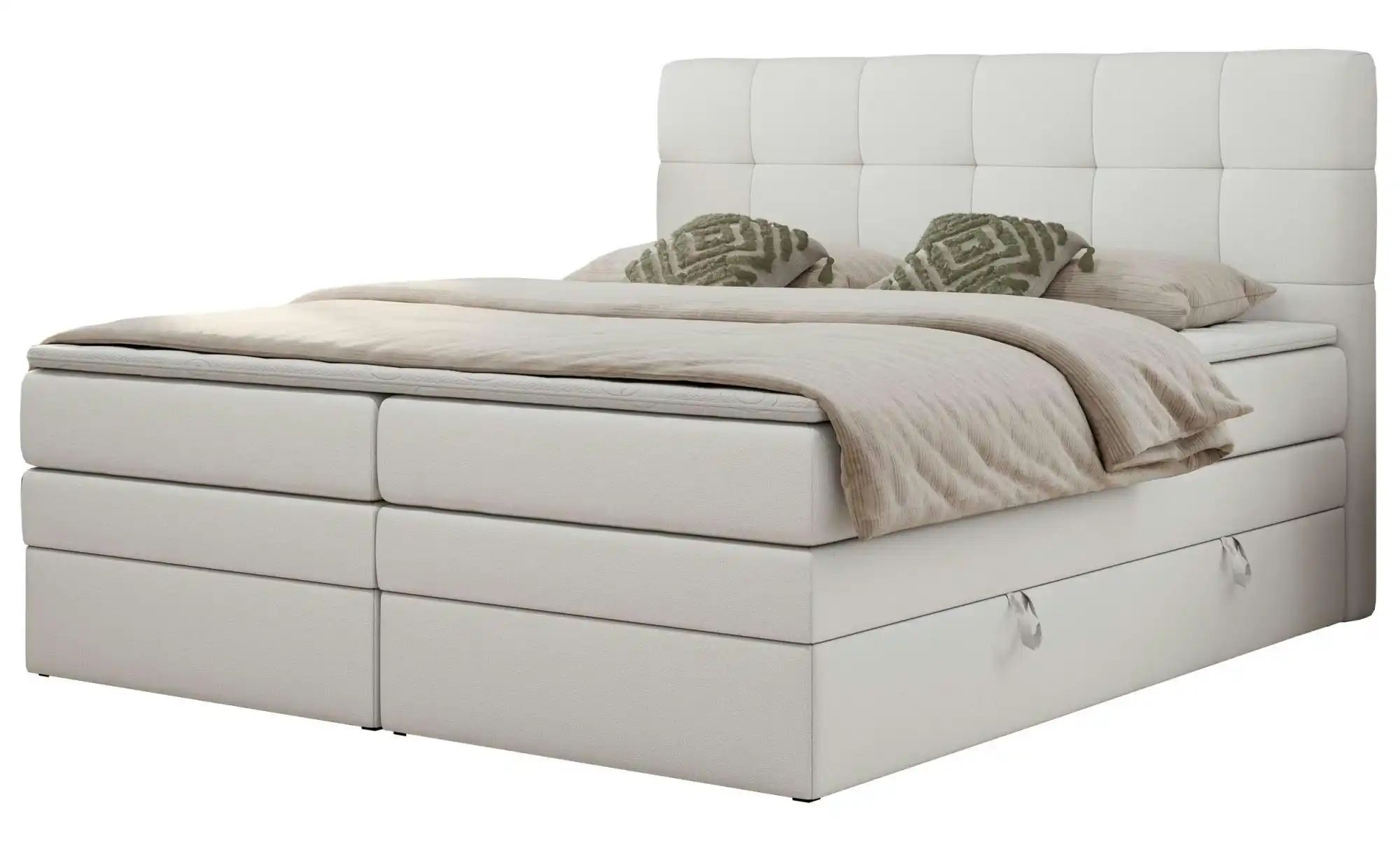 Boxspringbett 180x200 Grau   ¦ weiß ¦ Maße (cm): B: 180 H: 110 Betten > Kom günstig online kaufen
