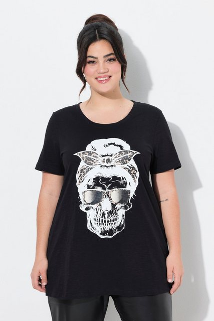 Angel of Style T-Shirt T-Shirt Komfort Fit Totenkopf-Motiv - Leo-Kopftuch günstig online kaufen