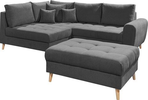 ED EXCITING DESIGN Ecksofa "Alice L-Form", (Set), mit Hocker, Rückenkissen, günstig online kaufen