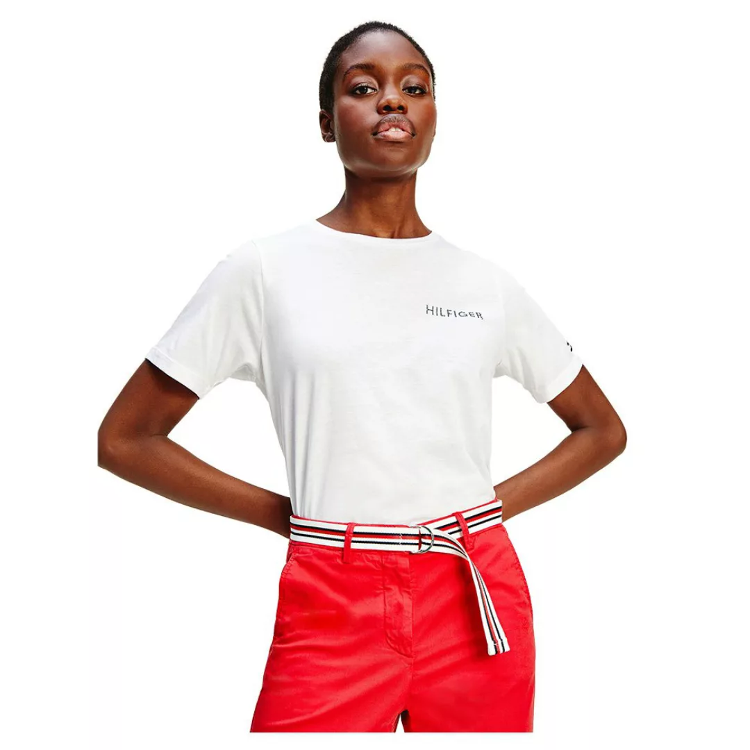 Tommy Hilfiger Crystal Embellished Logo Kurzärmeliges T-shirt XS White günstig online kaufen